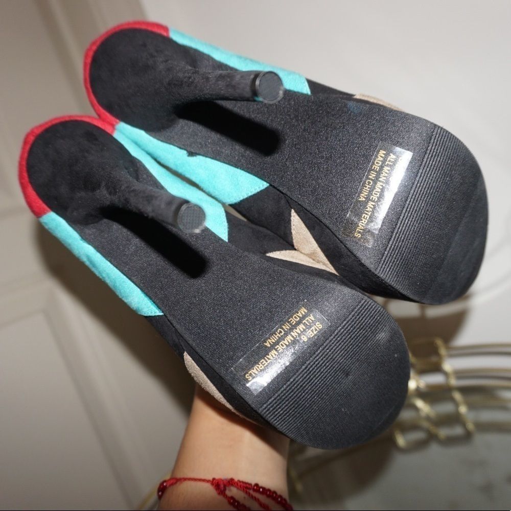 Color block peep toe heels - Picture 5 of 6